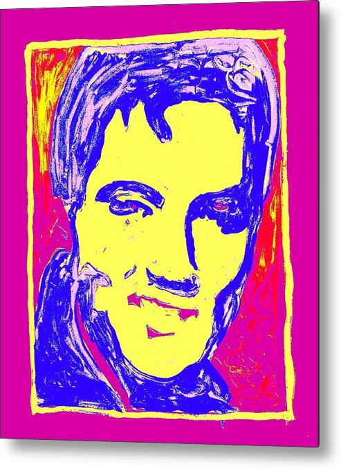 Painted Live At Somarts In Sf Metal Print featuring the painting Soma Elvis by Neal Barbosa