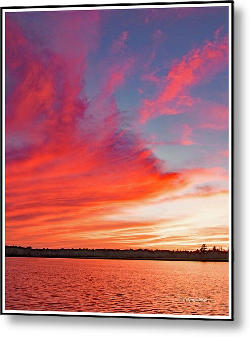Sunset Metal Print featuring the photograph Sunset Over a Lake, Pocono Mountains, Pennsylvania by A Macarthur Gurmankin