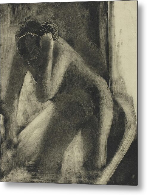 Female Metal Print featuring the drawing The Bath by Edgar Degas