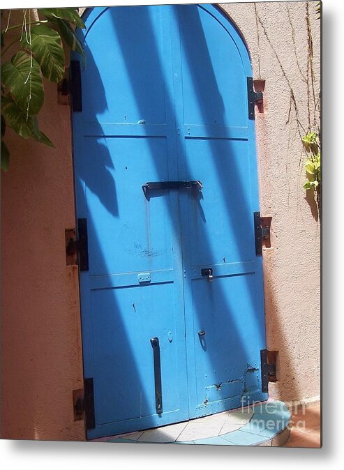 Architecture Metal Print featuring the photograph The Blue Door by Debbi Granruth