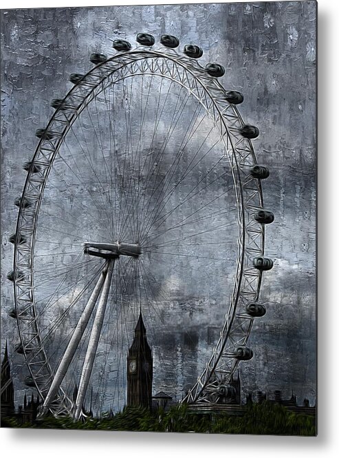 London Eye Metal Print featuring the photograph The London Eye by Karen McKenzie McAdoo