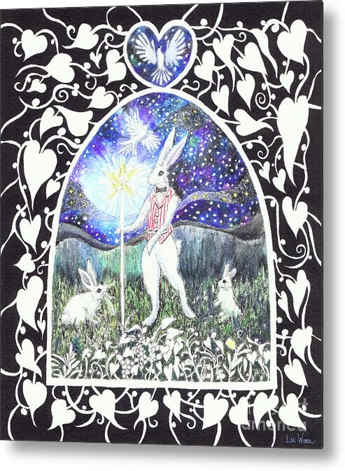 Storybook Art Metal Print featuring the painting The Magician by Lise Winne