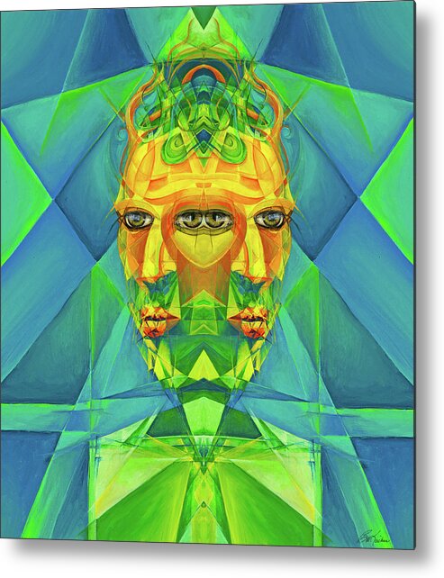Cubism Style Metal Print featuring the painting The Reinvention Reinvented 2 by Brian Kirchner