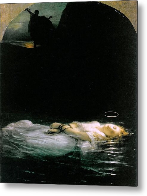 Paul Delaroche - The Young Martyr 1855 Metal Print featuring the painting The Young Martyr by MotionAge Designs