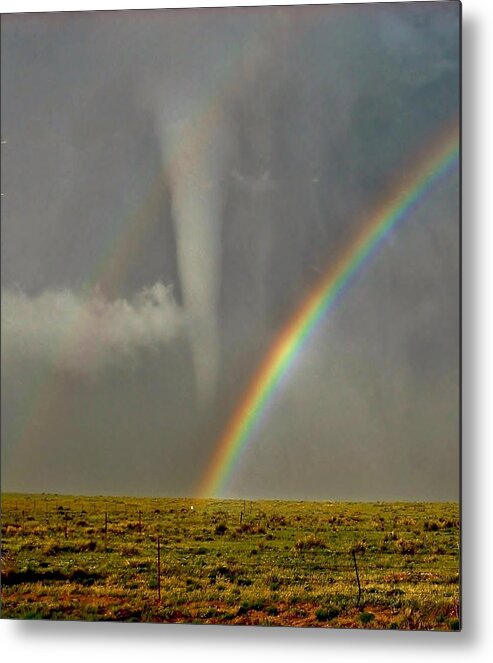Tornado Metal Print featuring the photograph Tornado and the Rainbow II by Ed Sweeney