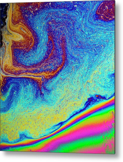 Jean Noren Metal Print featuring the photograph Twisted Soap Film by Jean Noren
