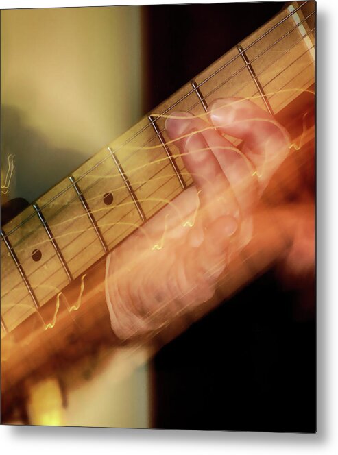 Guitar Metal Print featuring the photograph Working the six-string by C H Apperson