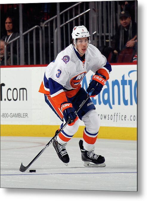 People Metal Print featuring the photograph New York Islanders V New Jersey Devils #1 by Bruce Bennett