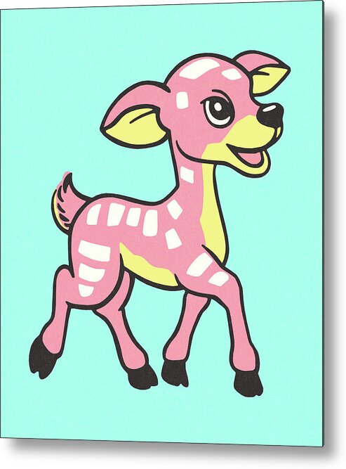 Animal Metal Poster featuring the drawing Fawn #2 by CSA Images
