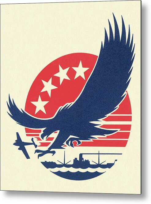 4th Of July Metal Print featuring the drawing Eagle #28 by CSA Images