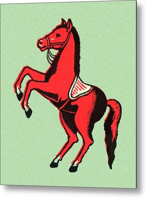 Animal Metal Print featuring the drawing Horse Rearing Up #4 by CSA Images