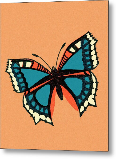 Animal Metal Poster featuring the drawing Butterfly #46 by CSA Images