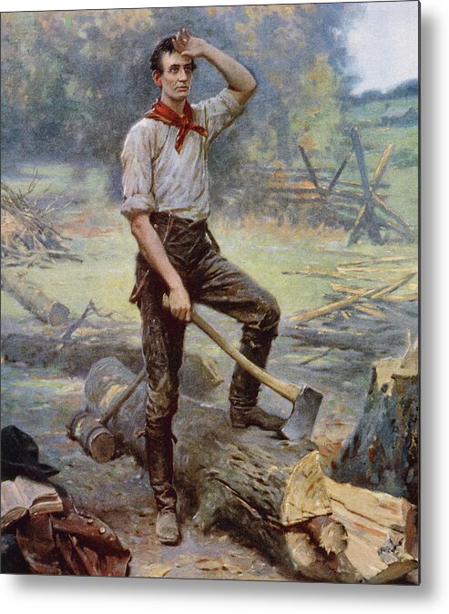 Abraham Lincoln Metal Print featuring the painting Abe Lincoln The Rail Splitter by War Is Hell Store