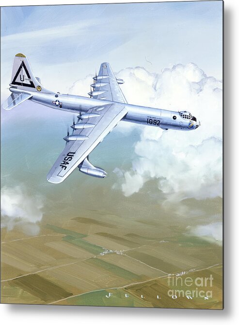 Military Aircraft Metal Print featuring the painting Convair B-36 Peacemaker by Jack Fellows