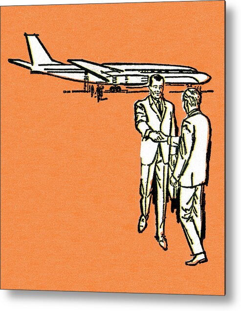 Adult Metal Print featuring the drawing Business travel by CSA Images