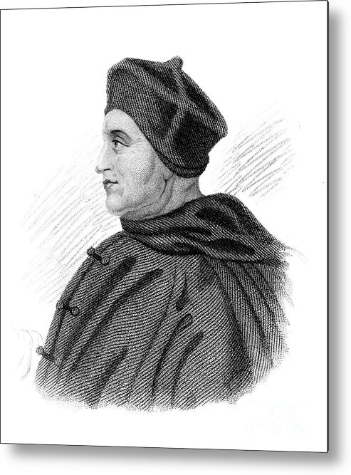 Engraving Metal Print featuring the drawing Cardinal Thomas Wolsey, C1850 by Print Collector