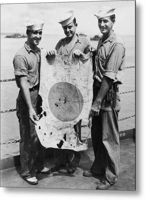 Young Men Metal Print featuring the photograph Flag For Target-practice by Fpg
