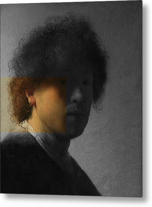 Post Modern Art Metal Print featuring the digital art Inv Blend 16 Rembrandt by David Bridburg