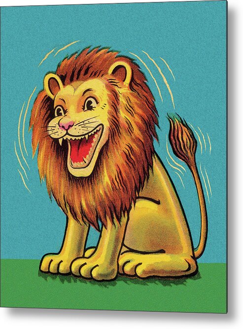 Animal Metal Print featuring the drawing Laughing Lion by CSA Images
