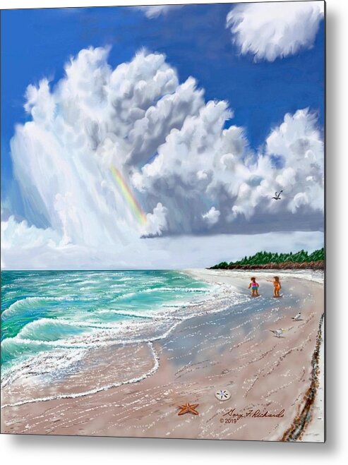 Lido Key Metal Print featuring the digital art Lido Key Beach Thunderstorm 2017 by Gary F Richards