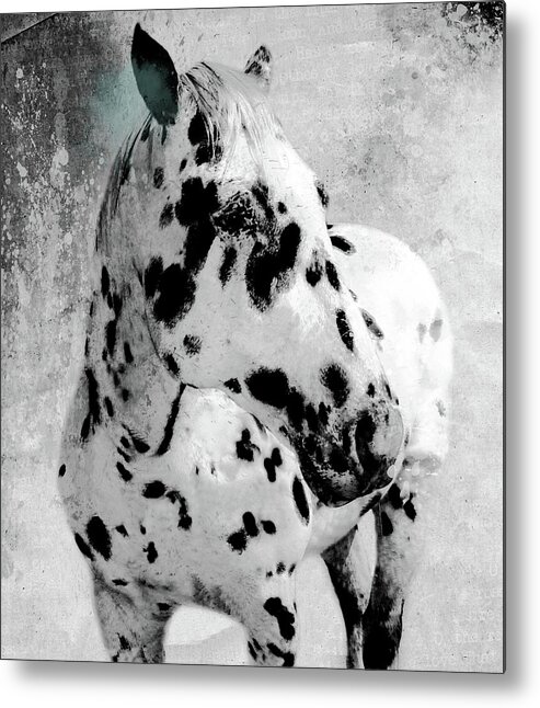 Horse Metal Print featuring the digital art Lonely Lucy by Linda Cox