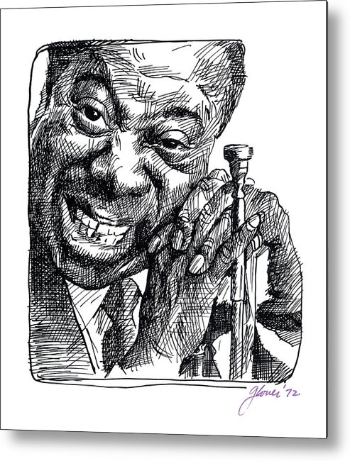Louis Armstrong Metal Print featuring the painting Louis Armstrong by David Lloyd Glover