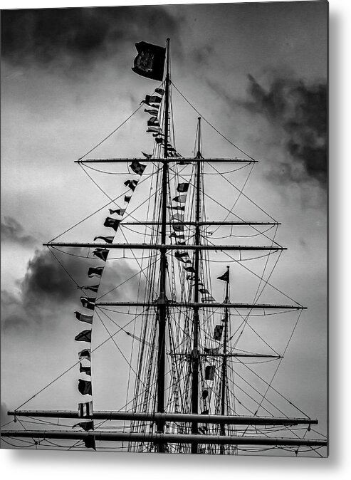 Masts Metal Print featuring the photograph Masts Clouds and Sky by Robert Ullmann