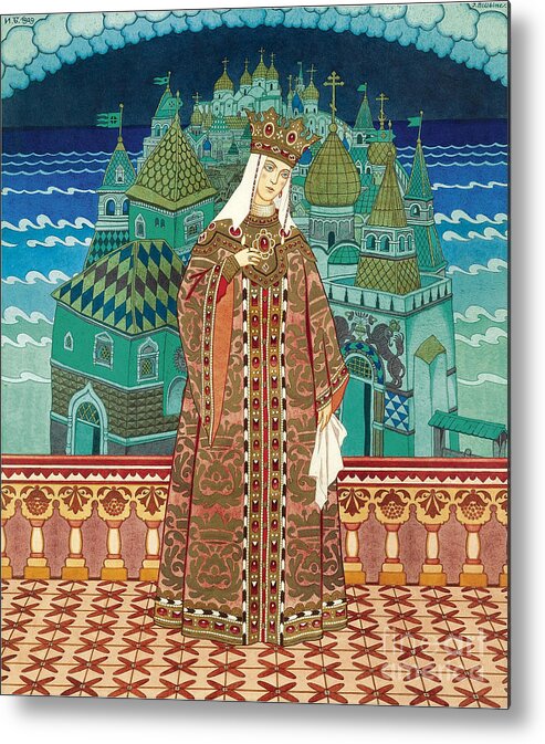 Gouache Metal Print featuring the drawing Militrissa. Costume Design by Heritage Images
