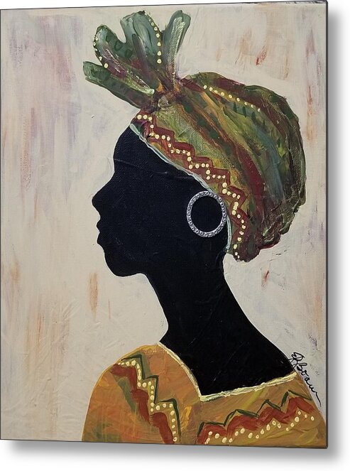 Profile Metal Print featuring the painting Nubian Beauty 2 by Elise Boam