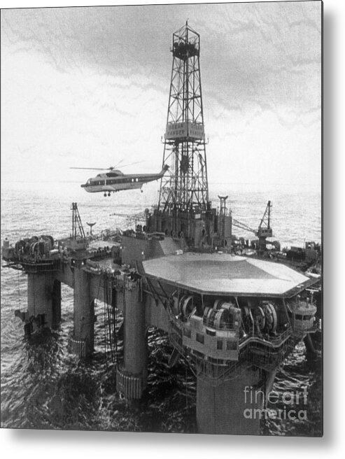 Finance And Economy Metal Print featuring the photograph Oil Canada Rig Ocean Ranger by Bettmann