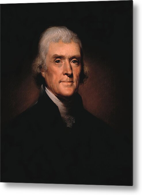 Thomas Jefferson Metal Print featuring the painting President Thomas Jefferson by War Is Hell Store