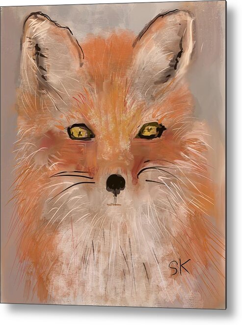 Fox Metal Print featuring the digital art Red Fox by Sherry Killam