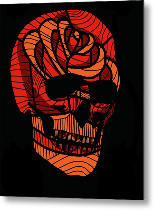 Rose Skull Tattoo Metal Print by Wolf Heart Illustrations - Fine Art America