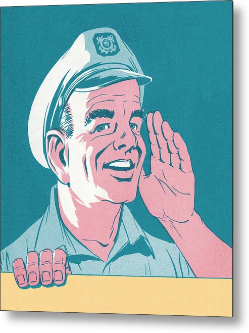 Accessories Metal Poster featuring the drawing Sailor Calling by CSA Images