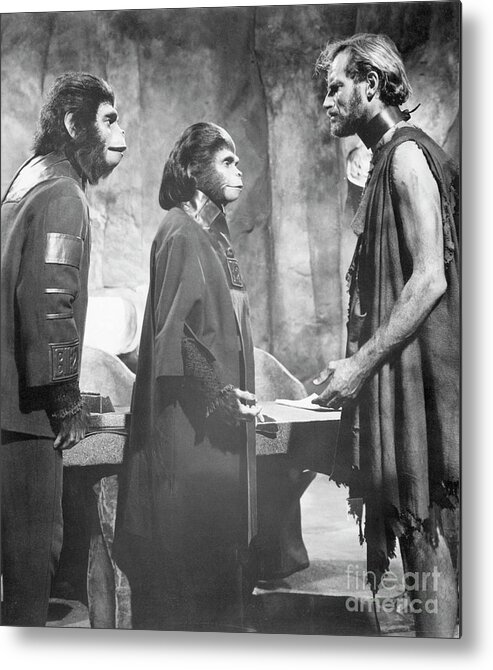 People Metal Print featuring the photograph Scene From Planet Of The Apes Film by Bettmann