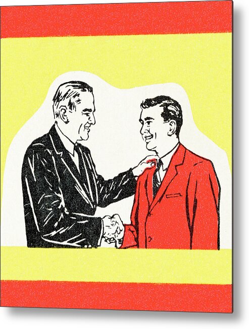 Adult Metal Poster featuring the drawing Shaking hands by CSA Images