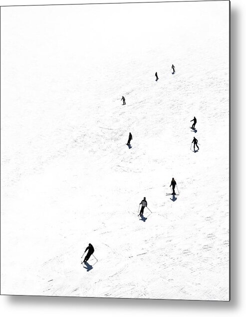 Skiing Metal Print featuring the photograph Ski Slope by Richard Newstead