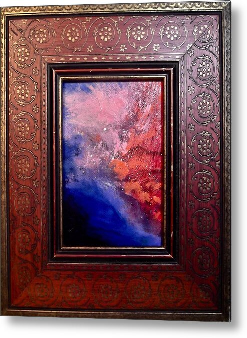 Painting Metal Print featuring the painting Space Lava by Les Leffingwell