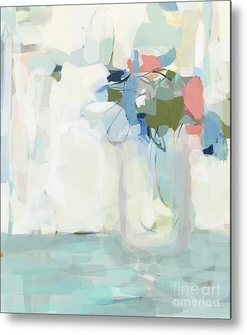 Spring Metal Print featuring the painting Spring flowers in vase by Vesna Antic