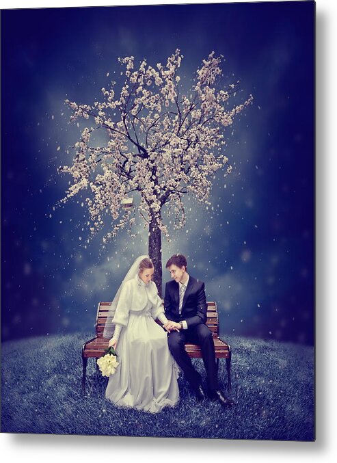 Love Metal Print featuring the photograph Spring Snow by Dmitry Laudin