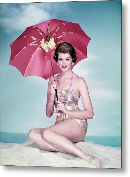 People Metal Print featuring the photograph Swimsuit Model by Tom Kelley Archive