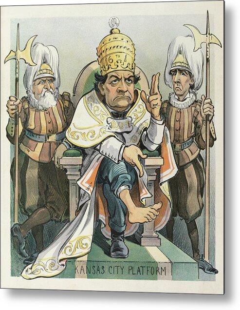 Illustration Metal Print featuring the painting The Self-made Pope by Udo Keppler