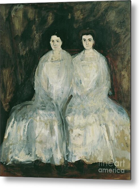 Oil Painting Metal Print featuring the drawing The Sisters Karoline And Pauline Fey by Heritage Images