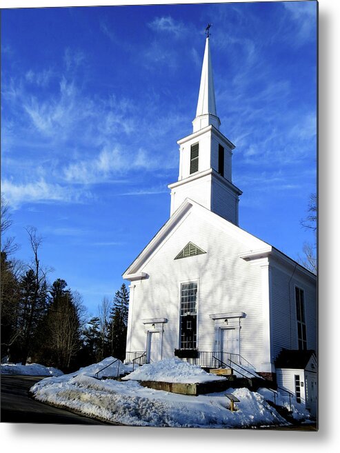 Church Metal Print featuring the photograph The White Church in Grafton, Vermont by Linda Stern