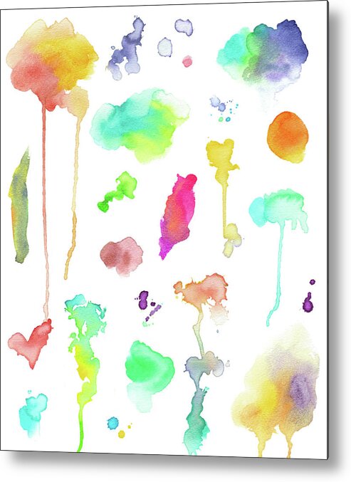 Art Metal Print featuring the digital art Watercolor Elements by Crisserbug