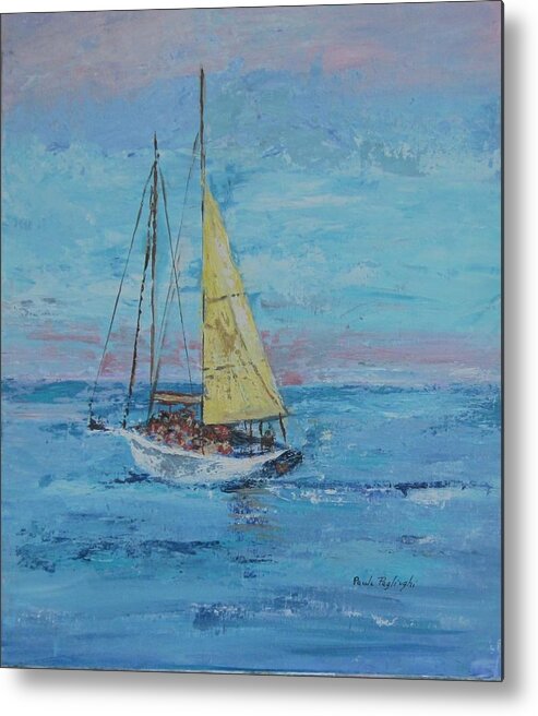Painting Metal Print featuring the painting Yellow Sail by Paula Pagliughi