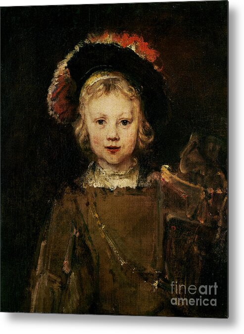 Rembrandt Metal Print featuring the painting Young Boy In Fancy Dress, C.1660 by Rembrandt by Rembrandt