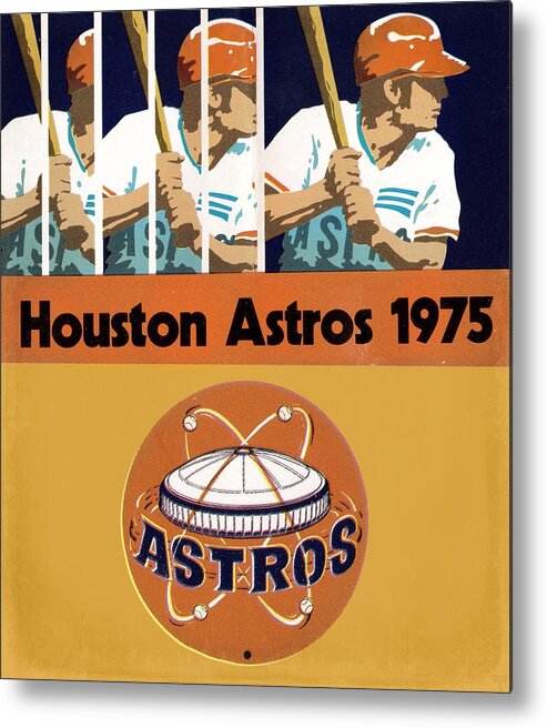Houston Astros Metal Print featuring the mixed media 1975 Houston Astros Art by Row One Brand