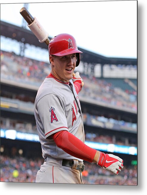 On-deck Circle Metal Print featuring the photograph Mike Trout by Leon Halip
