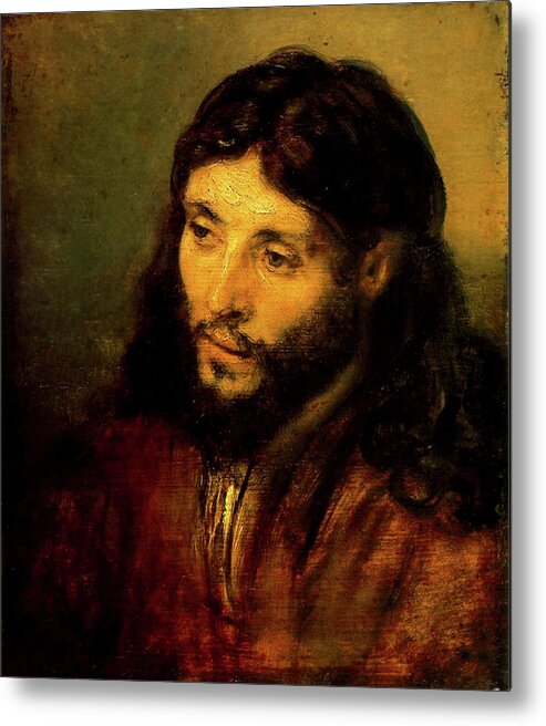 Christ Metal Print featuring the painting Head of Christ by Rembrandt van Rijn
